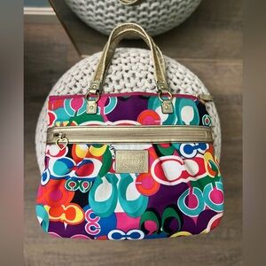 Vintage Coach Poppy C Glam Tote